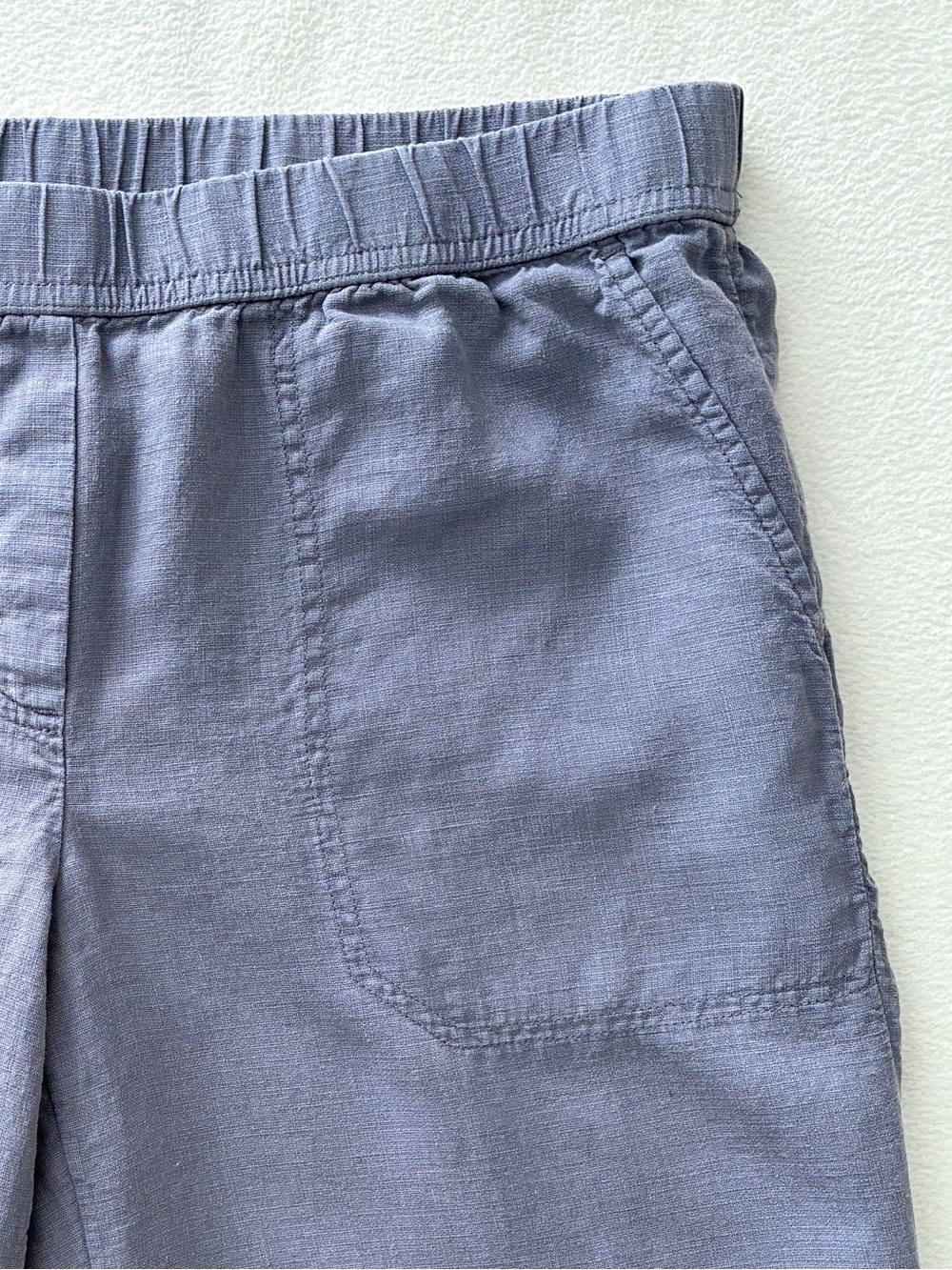 J. Jill Linen Blend Wide Leg Cropped Pants S Petite Gray Pull On Coastal Resort - Picture 5 of 15